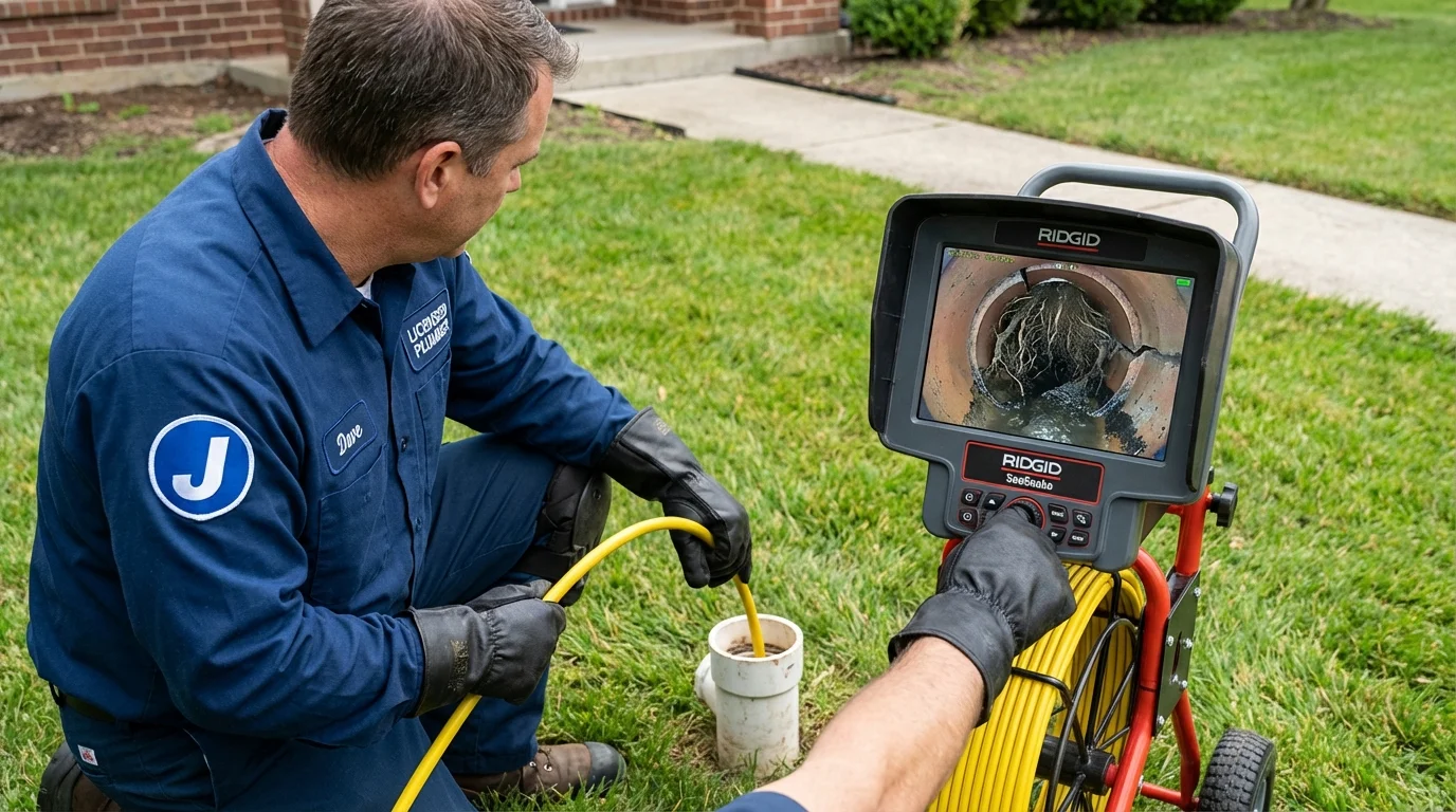 Sewer camera inspection being performed by Johns Plumbing LLC in Story City